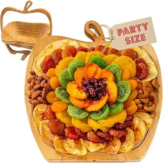 Dried Fruit and Nut Gift Basket | Healthy Assorted Natural Snack Gift Tray |Extra Large Variety Holiday Food Tray- Birthday, Sympathy, Office, Men, Woman & Families | Bonnie and Pop