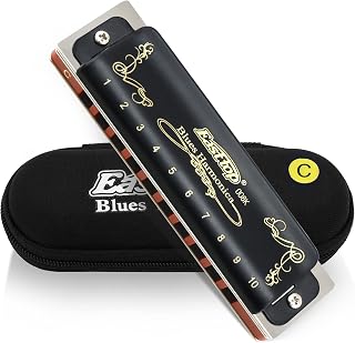 East top Diatonic Harmonica in C, Diatonic Mouth Organ Harmonica C Key 10 Holes 20 Tones, Top Grade harmonica for Adults, Professionals, Beginners and Students