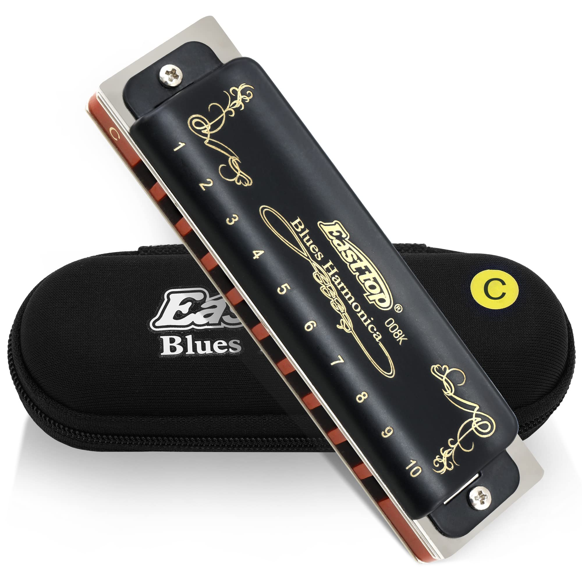 East top Diatonic Harmonica in C, Diatonic Mouth Organ Harmonica C Key 10 Holes 