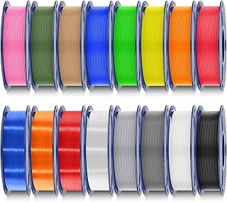SUNLU 250g PLA Filament 16-Color Set, Neatly Wound 3D Printer Filament | Dimensional Accuracy +/- 0.02mm, Multicolor 250G Spool 16-Packs (12 Regular Color + 4 Transparent Color)