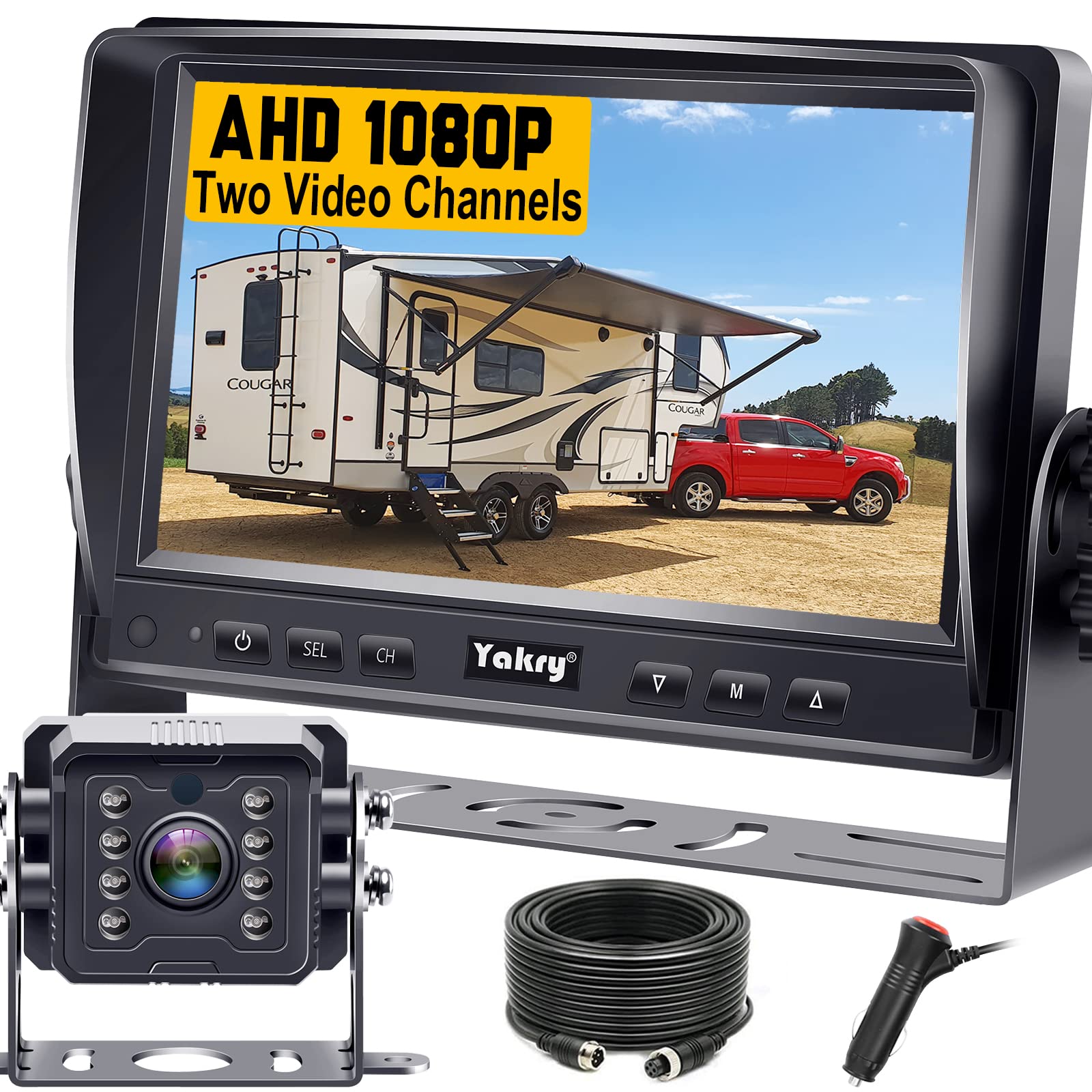 Car Reversing Camera Kit, 7 Inch AHD Dash Monitor Reverse Camera, 8Mins Install 
