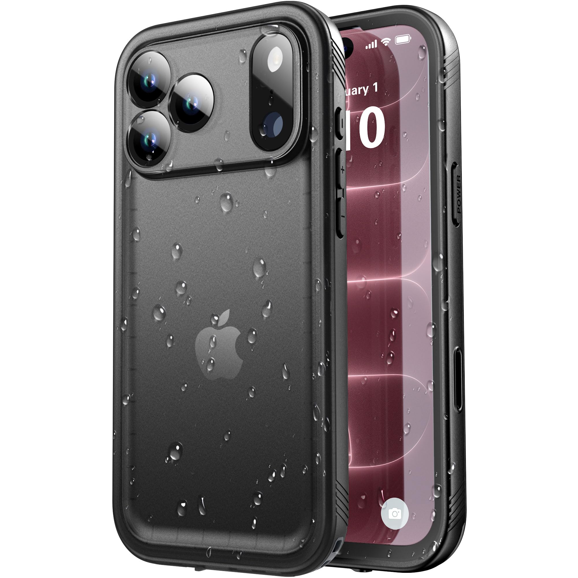 SPORTLINK for iPhone 18 Pro Max, 17 Pro Max Waterproof Case, Black | Military-Gr