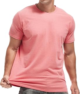 VEIISAR Men's Cotton Stretch T-Shirt, Midweight, Soft & Breathable, for Daily & Sports, All-Season