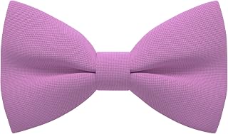 BOW TIE HOUSE Classic Pre-Tied Bow Tie Formal Solid Tuxedo (Large, Lilac Chiffon)