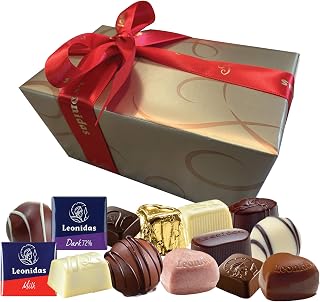 Leonidas Belgian Chocolates Gluten Free | 32 Piece 500g Assorted Gluten Free, Milk, Dark and White Chocolates in a Beautiful Gift Ballotin Box. Imported fine Chocolate from Belgium