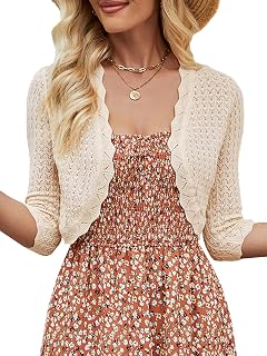 JOKELAMB Women Cropped Bolero Cardigan Open Front Knit Sweater Casual Elegant for Dresses