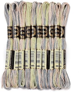 10 Skeins 0.5mm 6 Ply Polyester Embroidery Thread Cross Stitch Thread Friendship Bracelets Craft Thread 8 Meters