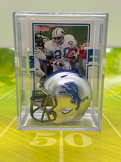 Detroit Lions Helmet Shadowbox w/Barry Sanders card