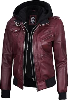 fjackets Women's Leather Jacket — Real Lambskin Cafe Racer Moto Biker, Quilted Zip-Up Jacket for Women