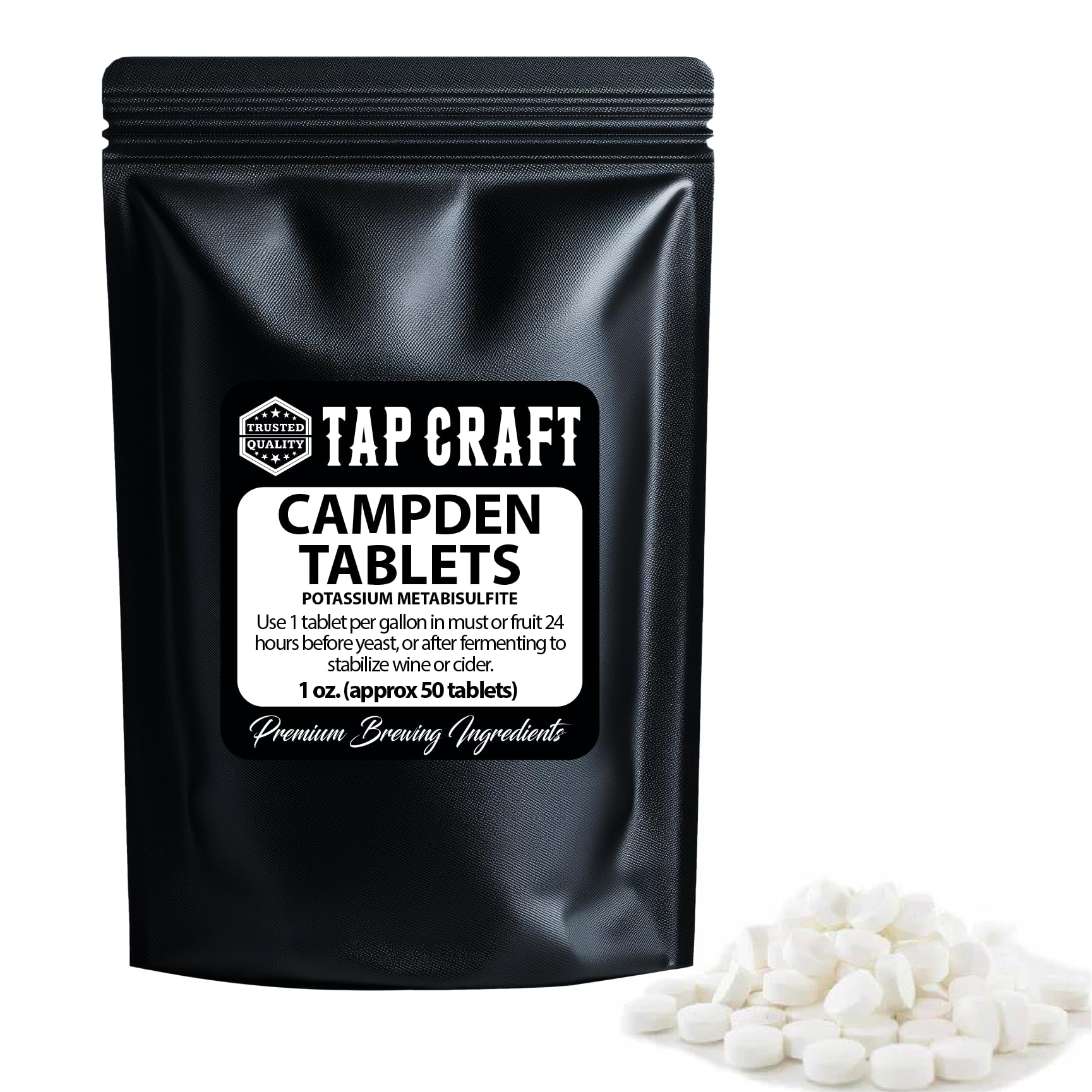 Campden Tablets, 50 Count, Potassium Metabisulfite | No Sodium Off-Flavor, Stabi