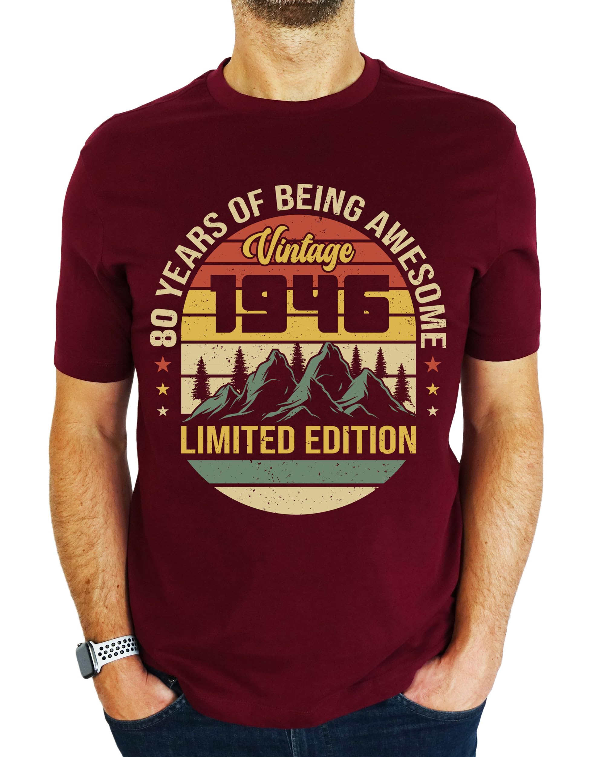 1946 Vintage Mountain - Limited Edition - 80th Birthday Gift | Present Mens T-Sh