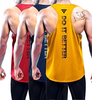 Boyzn 1 or 3 Pack Men's Tank Top, Summer Sleeveless T-Shirts, Breathable Muscle Shirts, Underarm Shirts, Gym Workout Tank Top, Sports Undershirt, Gym, Bodybuilding, Sleeveless T Shirt for Running