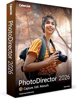 CyberLink PhotoDirector 2026 | AI Photo Editing Software for Windows | Generative AI, Photo Retouching, Layer Editing, Effects & Design Tools | Box with Download Code