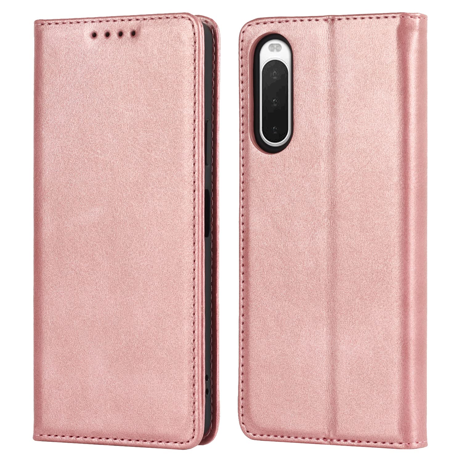 【Hamany】 対応 Xperia 10 iv ケース 手帳型 エクスペリア10 iv ケース カード収納 -ファッションローズゴールド