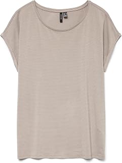 VERO MODA Vmlava Women's Glitter SS Top Stripe Ga Jrs Noos