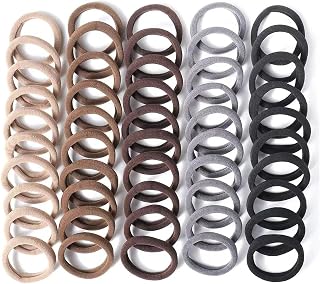100 Pieces Seamless Thick Brown Hair Scrunchies, Seamless Thick Hair Scrunchies, Seamless Cotton Hair Elastics, Hair Accessories for Ponytail, No