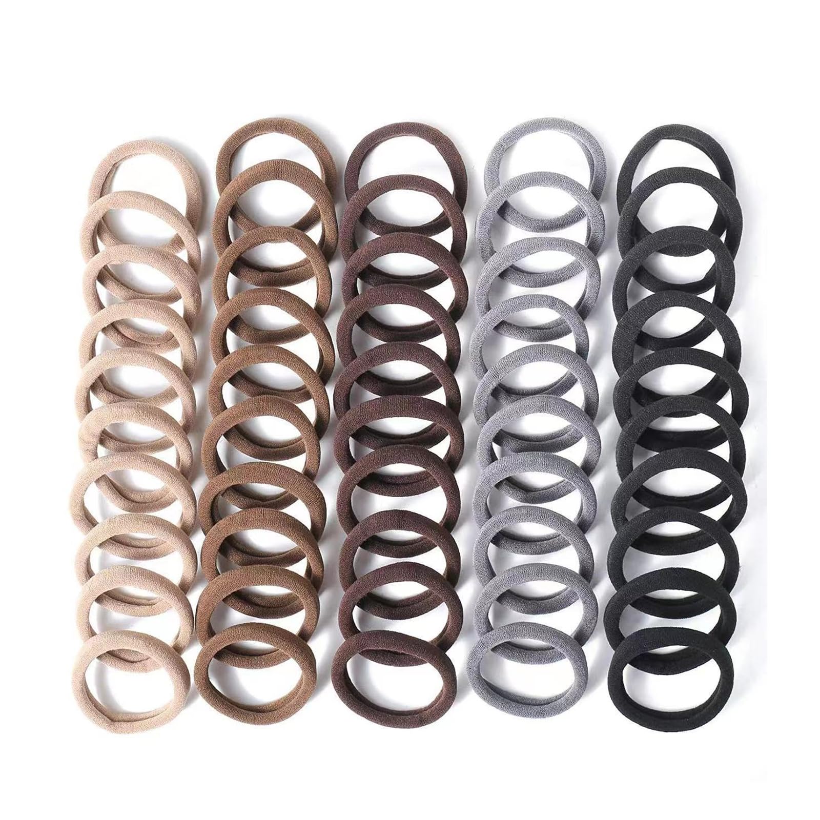 100 Pieces Seamless Thick Brown Hair Scrunchies, Seamless Thick Hair Scrunchies,