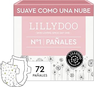 LILLYDOO Diapers, Size 1 (2+ kg), 72 pcs., Leak Protection | Skin-friendly diapers: extra soft, perfume and lotion free and dermatologically tested
