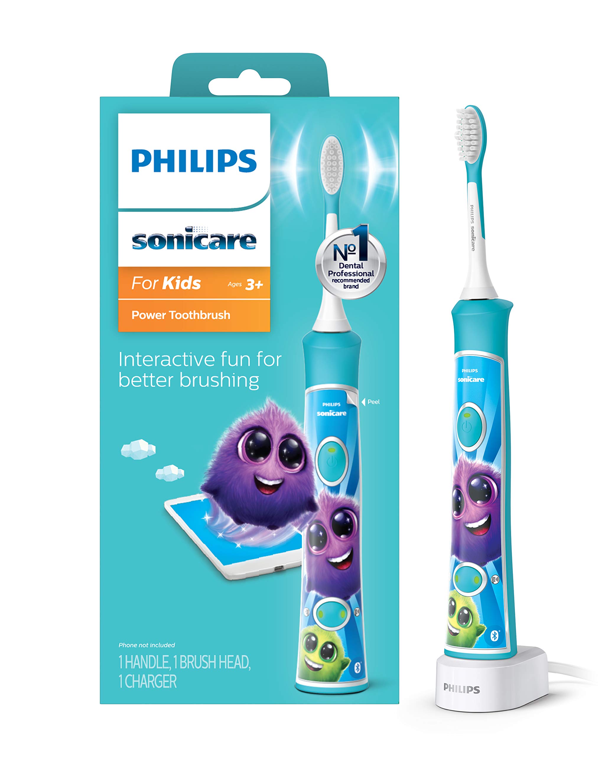 Philips Sonicare for Kids 3+ Bluetooth Connected Rechargeable Electric Power Too