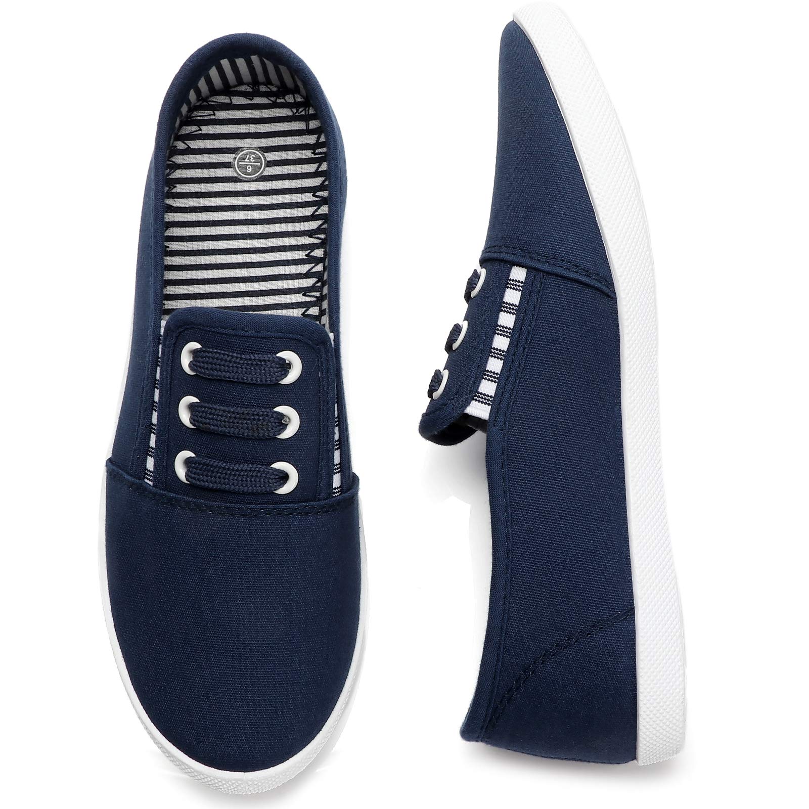 kufeiti Women's Canvas Slip On Shoes Sneakers for Women Fashion Comfortable Whit