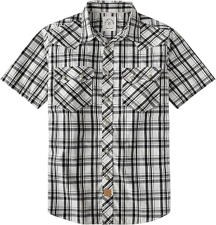Dubinik® Pearl Snap Western Shirt for Men Short Sleeve 2 Sawtooth Pocket