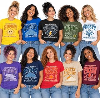 Weather Forecast Halloween Group Matching Shirt for Women Men Youth Costume | 10 Mood-Based Personality Designs for Friends, Families, Coworkers, Teachers, Teams, and Parties, Coordinated Party Look
