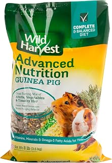 Wild Harvest Advanced Nutrition Guinea Pig Food, 8 lbs | Daily Blend Of Alfalfa, Veggies & Timothy Hay, Fortified With Fiber, Protein, Vitamins & Minerals, Resealable Bag Stays Fresh