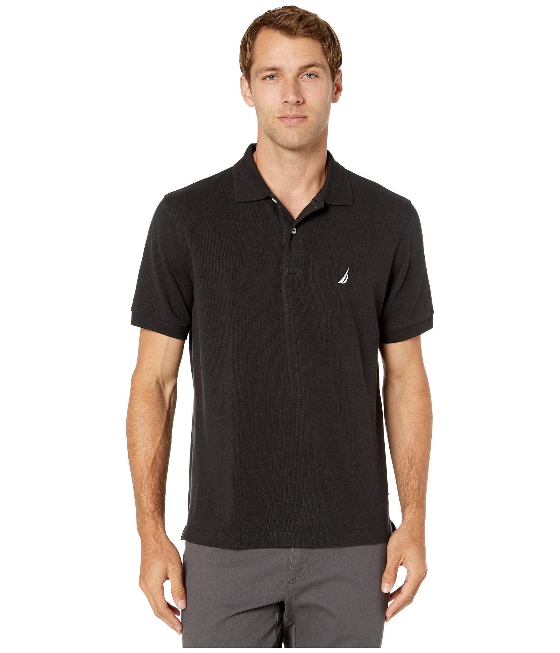 Nautica Men's Classic Short Sleeve Plain Cotton Pique Polo Shirt