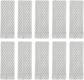 30 Reflective Stickers Safety High Visibility Reflective Stickers Waterproof Driveway Reflector Bicycle Bike Silver (Rectangle)