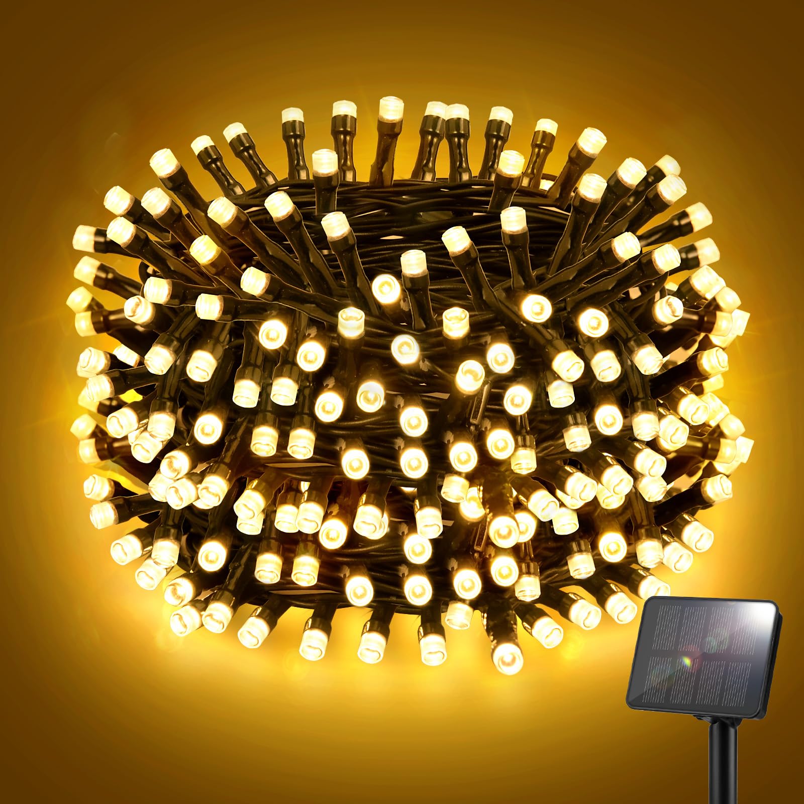 FFZZKJ Solar String Lights Outdoor Garden 50LED 5M 16.4FT Garden Lights Solar Po
