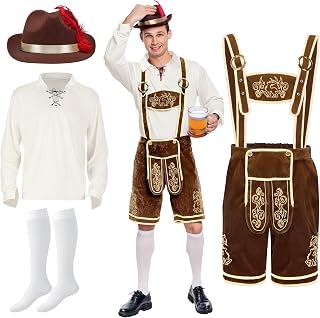 Spooktacular Creations Halloween Men Oktoberfest Costume Lederhosen German Bavarian Beer Adult Outfit Festival Party