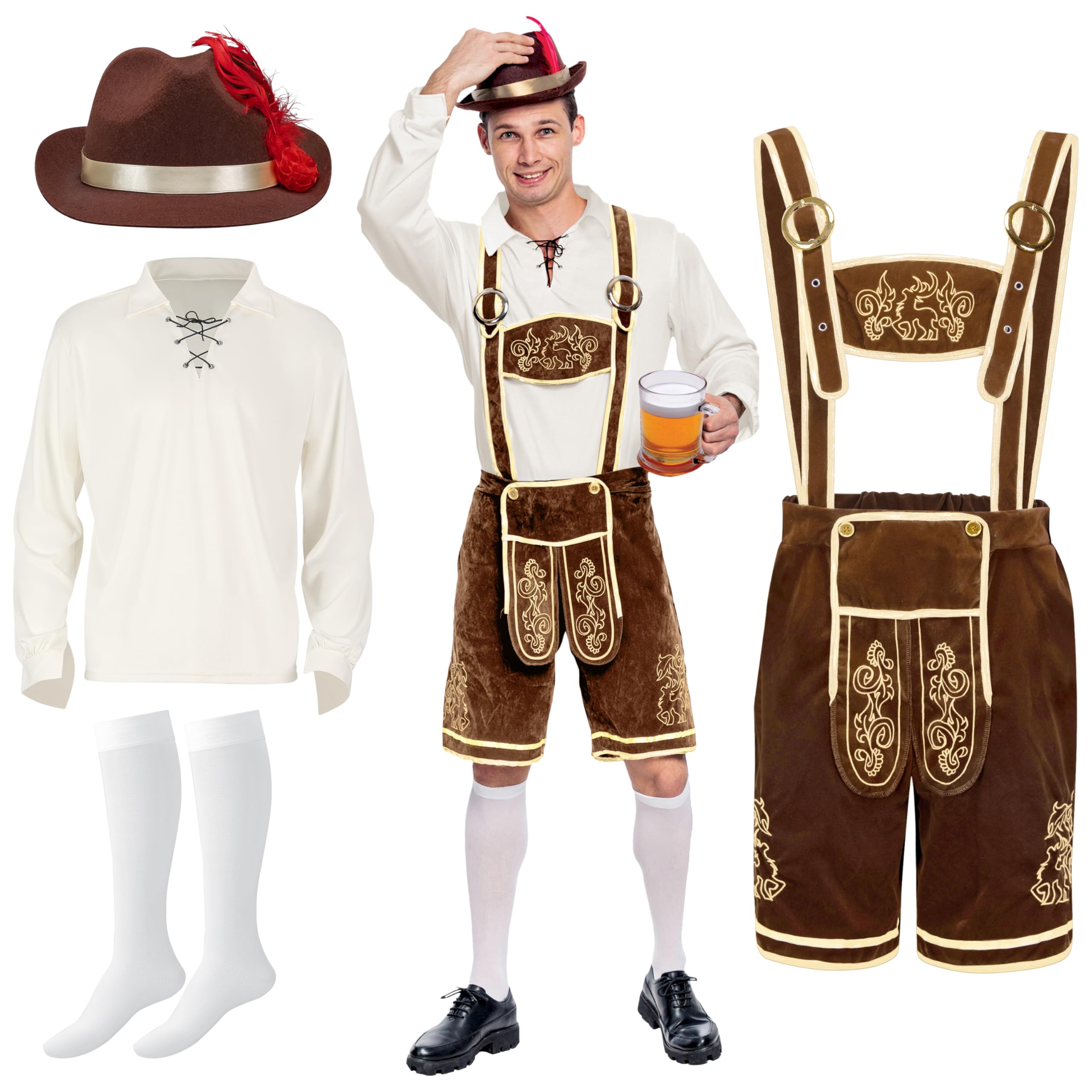 Spooktacular Creations Halloween Men Oktoberfest Costume Lederhosen German Bavar