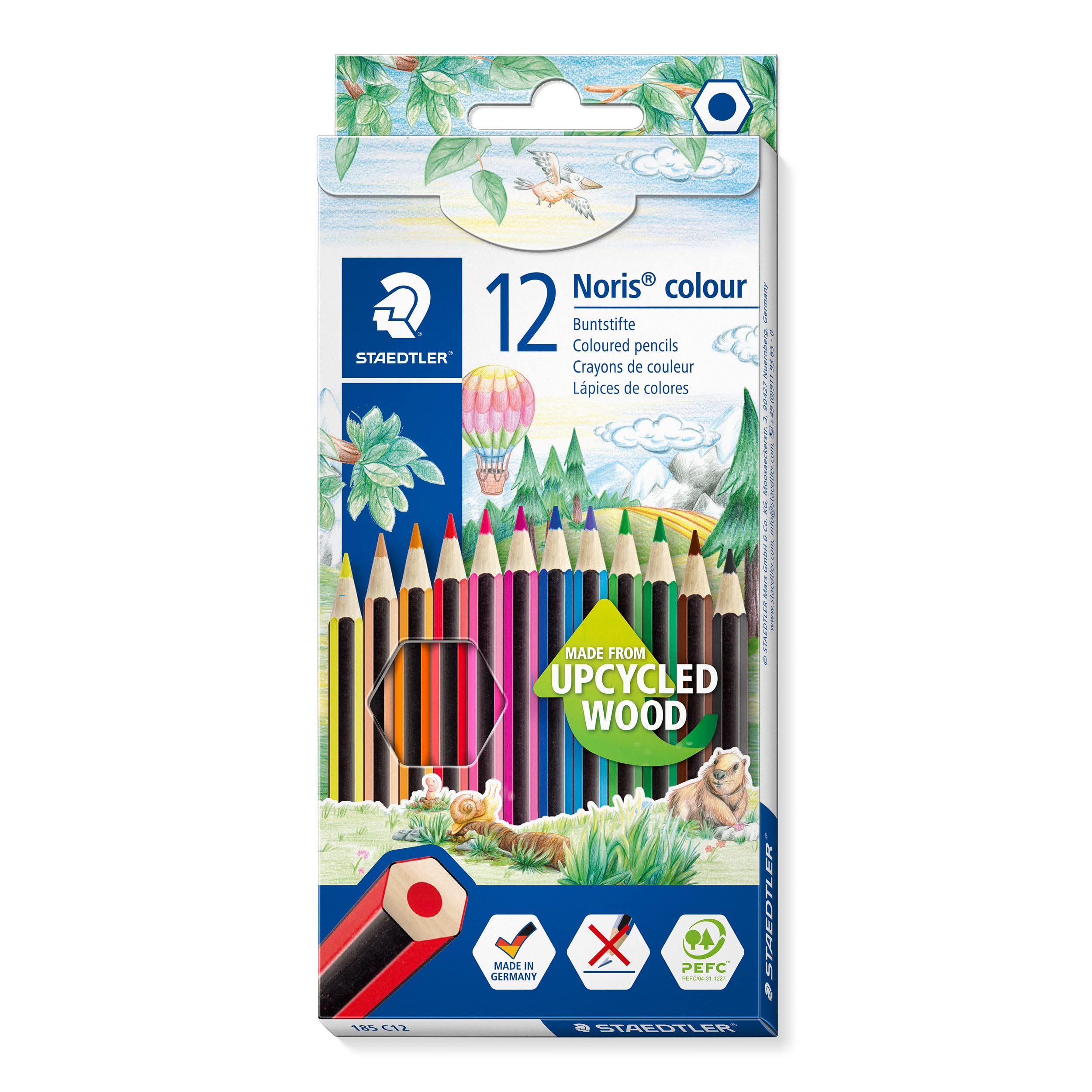 STAEDTLER 185 C12 Noris Colour Colouring Pencils - 12 Assorted Colours (Pack of 