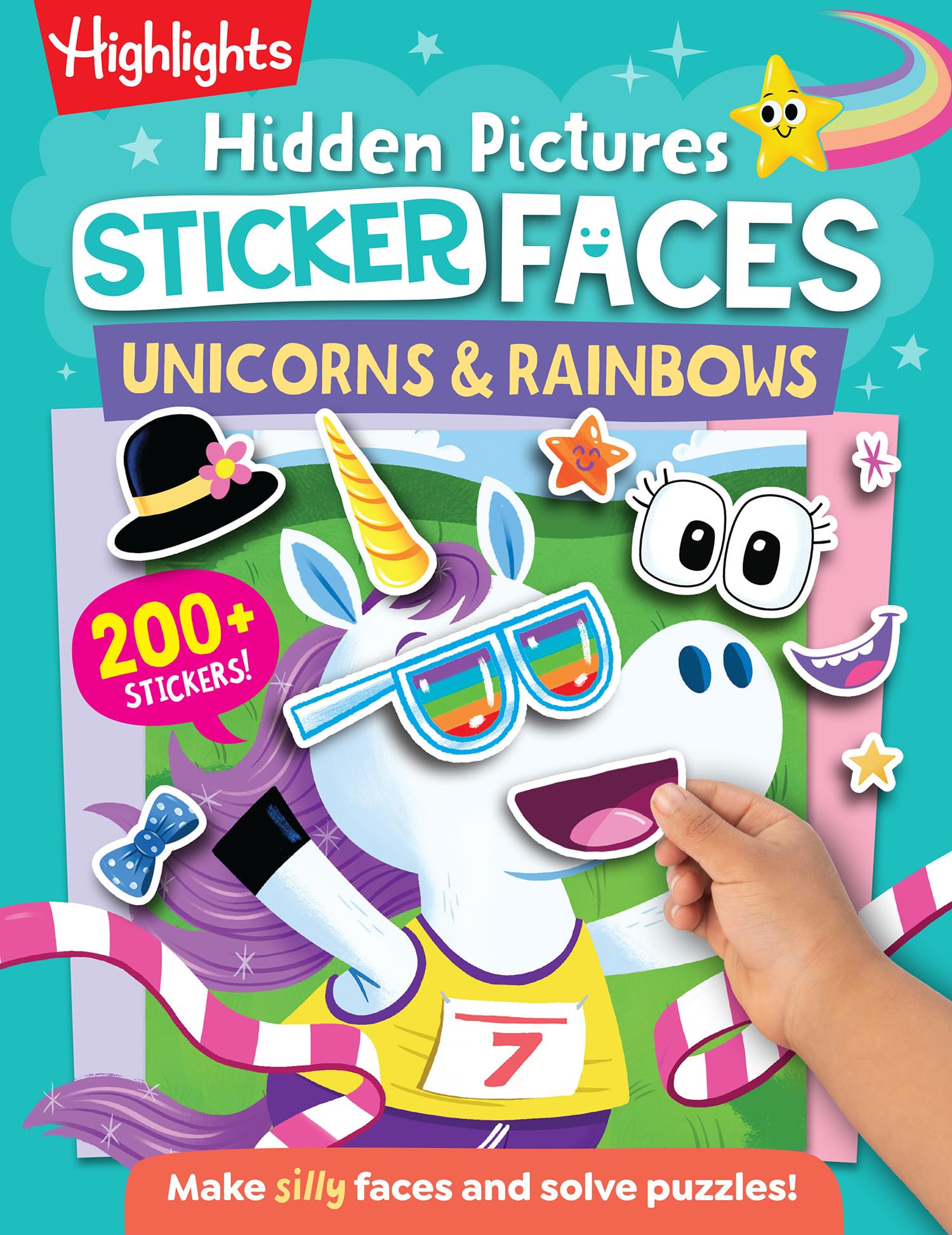 Hidden Pictures Sticker Faces: Unicorns & Rainbows: Colorful Unicorn and Rainbow