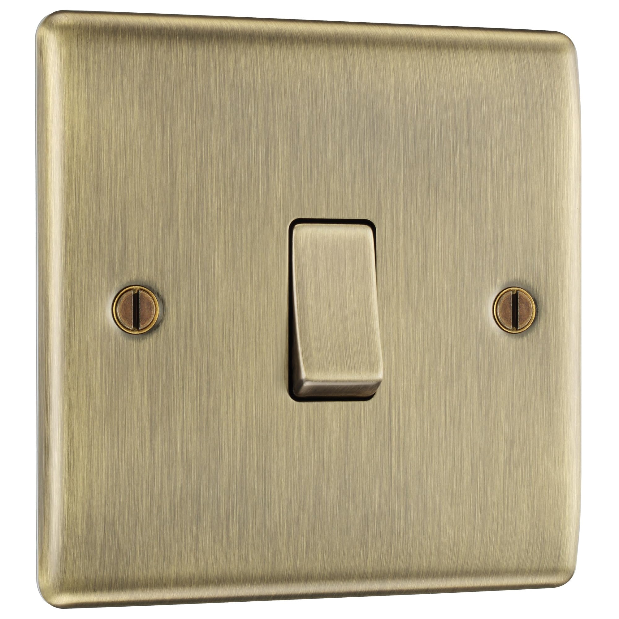 BG Electrical Single Wall Light Switch, 2 Way, Raised and Slim Profile, Round Ed