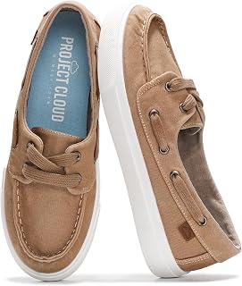 Project Cloud Sneakers for Women - Memory Foam Spring Shoes for Women Footwear - Slip-On Boat Shoes - Non Slip Fashion Sneakers - Lightweight Loafers (Seasalt, TAN, 9)