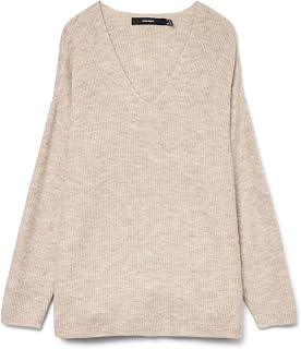 VMCREWLEFILE Knitted Sweater V Neck Long Sleeves Knit Sweater