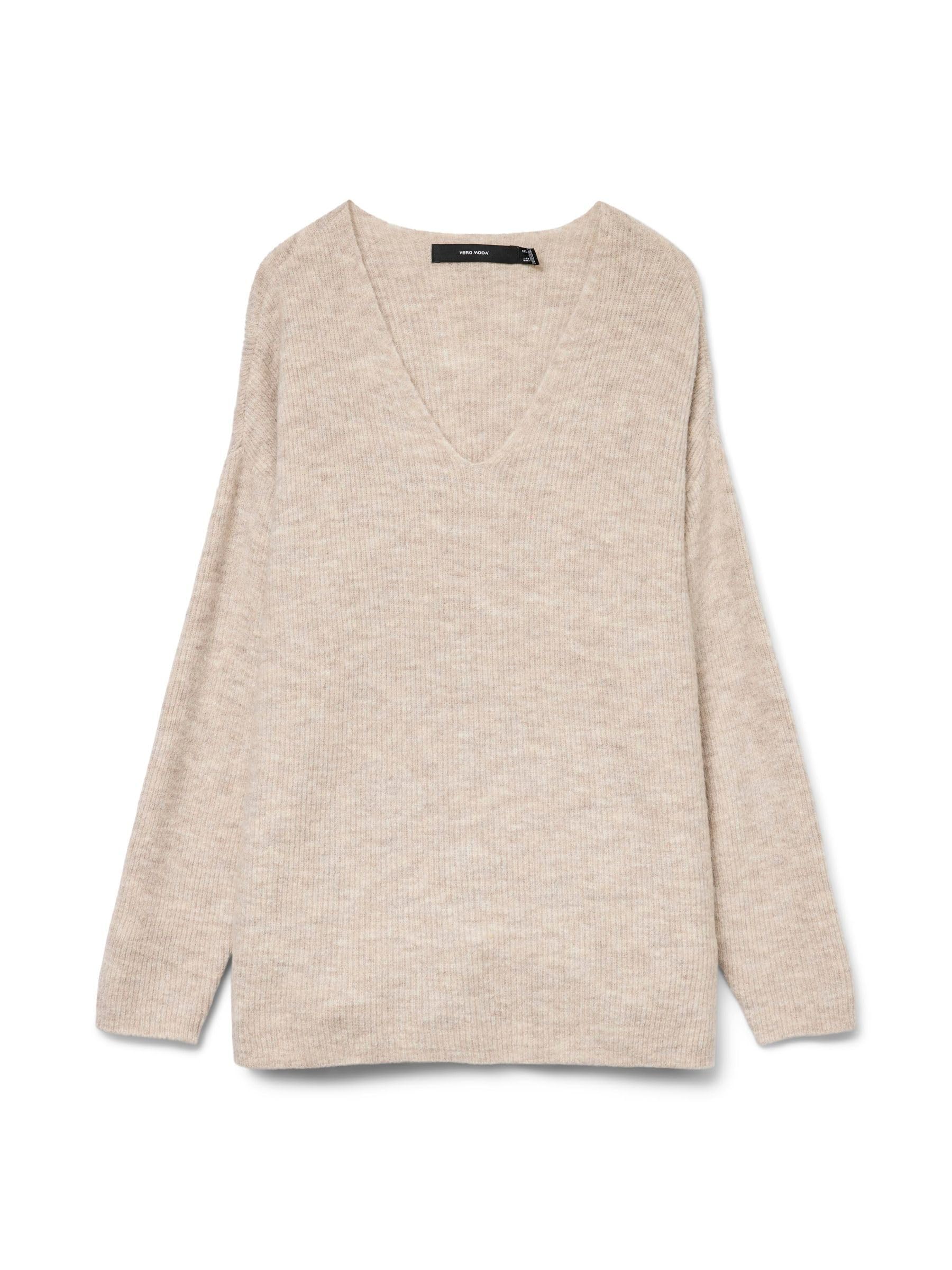 VMCREWLEFILE Knitted Sweater V Neck Long Sleeves Knit Sweater