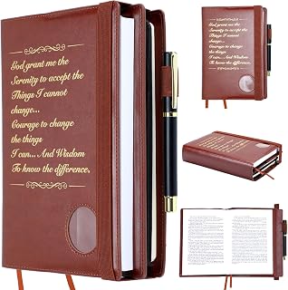 Motipuns Double Aa Big Book Cover for 12 Steps & 12 Traditions,Brown