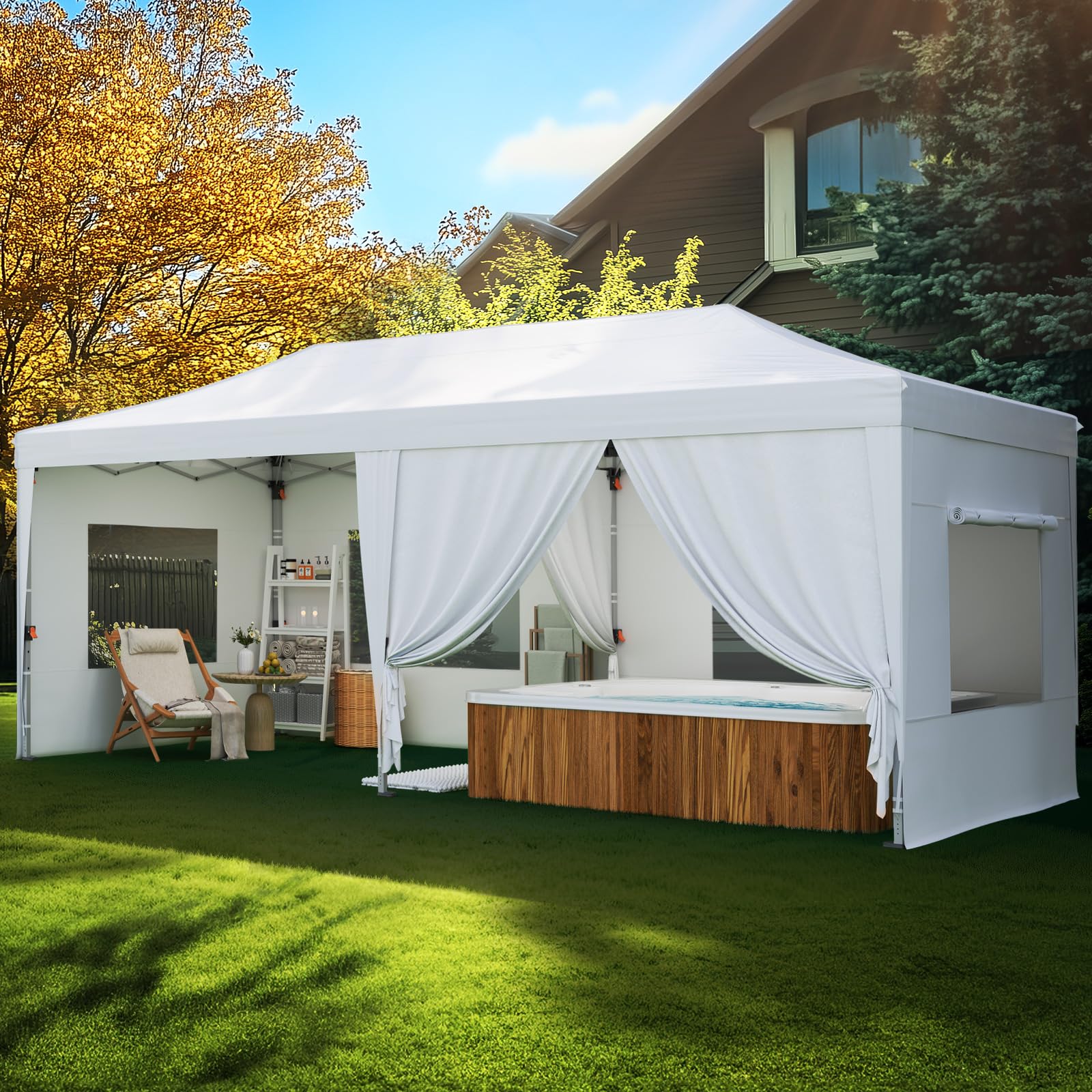 Quictent 10x20FT Pop Up Canopy Tent with Sidewalls | Heavy Duty Party Tent for O