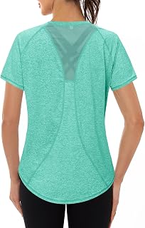Gyabnw Womens Gym Tops Short Sleeve UPF 50+ Sun Protection Running Shirt