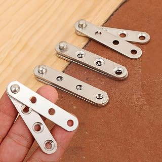 2Pcs Stainless Steel Concealed Hinges 360 Degree Rotatable Concealed Hinges for Door Drawer Window Door Cabinet Accessories (2.36 x 0.5 inch)