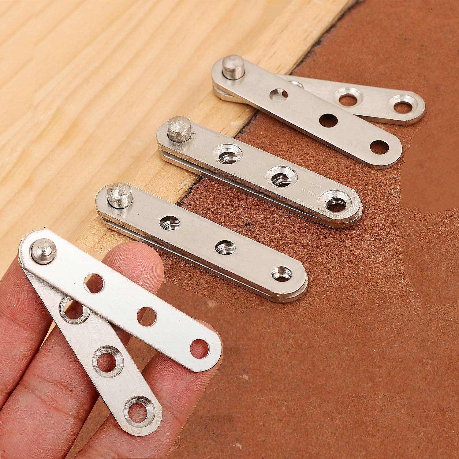 2Pcs Stainless Steel Concealed Hinges 360 Degree Rotatable Concealed Hinges for 