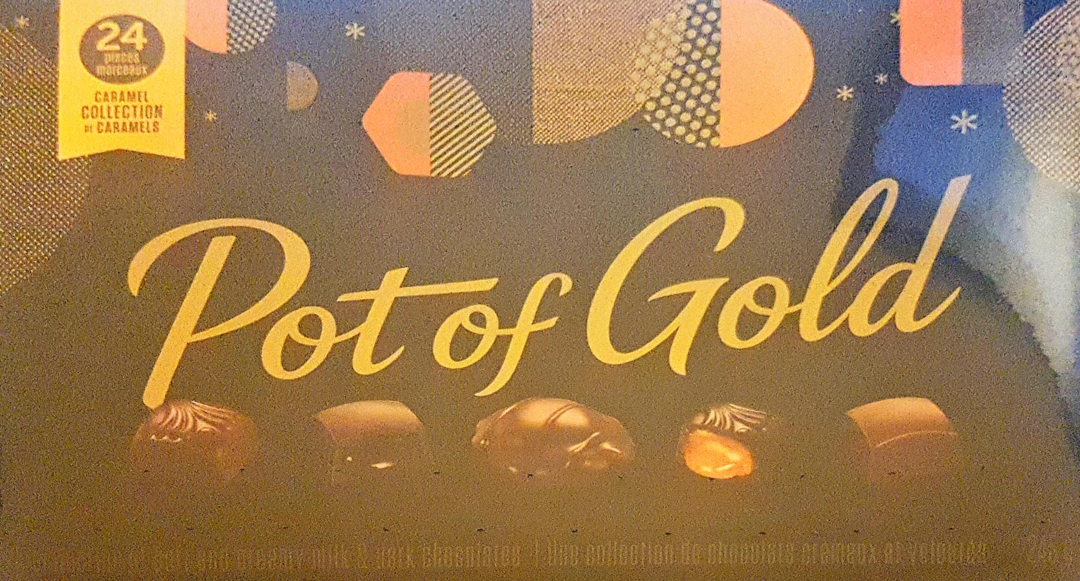 pot of gold, sweet chocolate box festive holiday party gift, innovative caramel 
