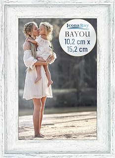 Icona Bay - 4x6" Cloud White Photo Frame - Cape Cod Style Photo Frame 4x6" - Tabletop or Wall Mounted - Bayou Collection