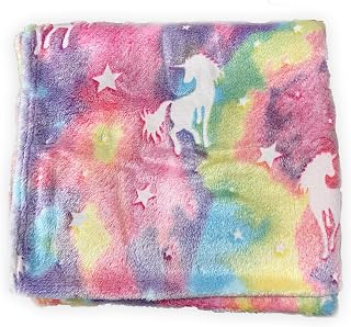 Glow in The Dark Blanket Unicorns Gifts for Girls,Luminous Unicorns Blanket Girls Boys Toys for 1 2 3 4 5 6 7 8 9 10 18 Year Old Girls Gifts,Soft Kids Blankets for Birthday 60 x 50in…