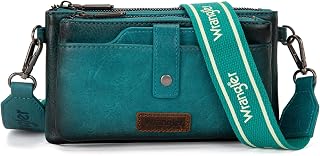 Wrangler クロスボディ ウォレット 財布 女性用 多機能 カードホルダー 財布 二層 スモールパース