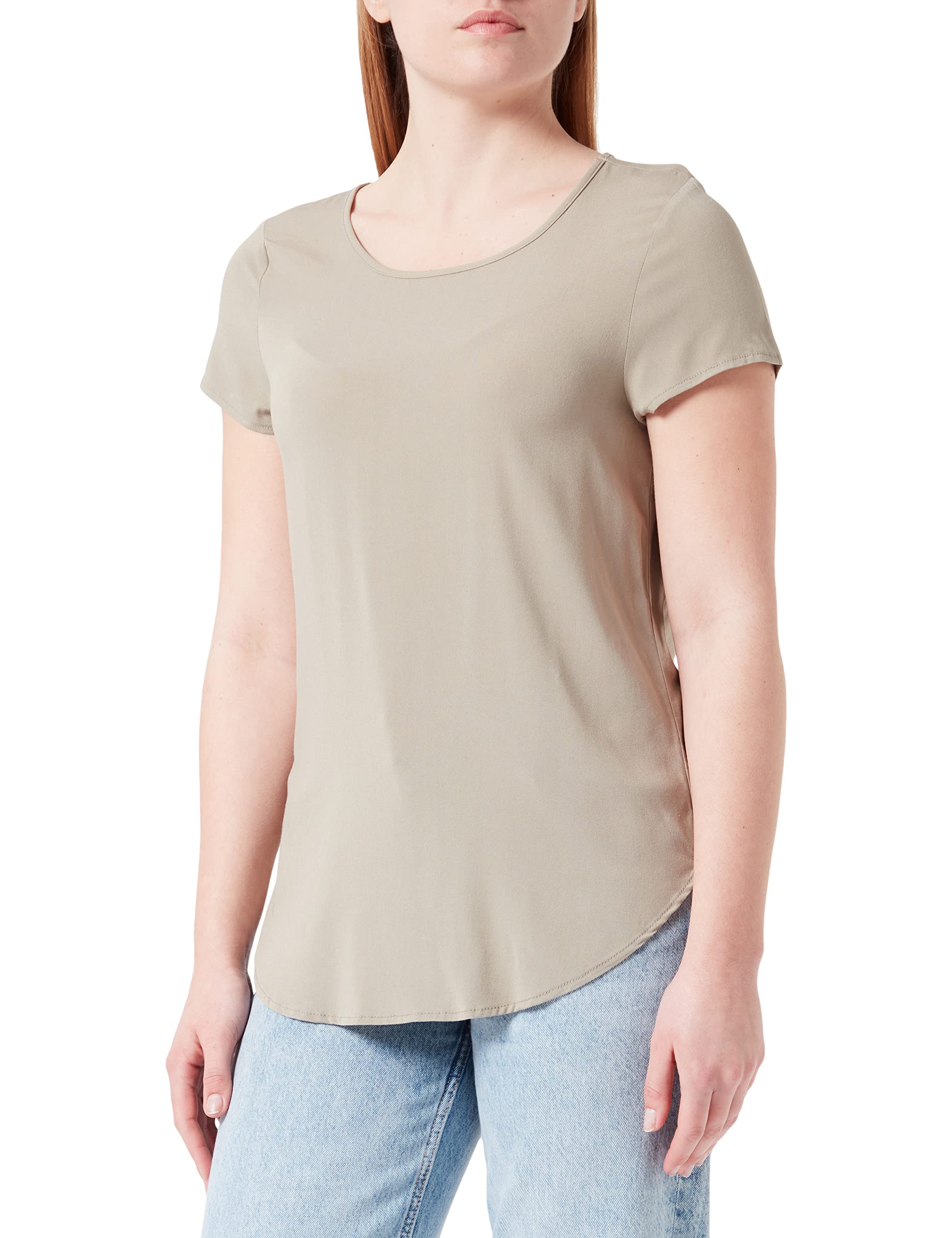 VERO MODA VMBECCA Basic Short Sleeve T-Shirt with Round Neck for Women Solid Lon