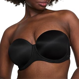 Victoria's Secret Wear Everywhere Reggiseno push-up senza spalline, collezione rosa, Nero puro., 2B