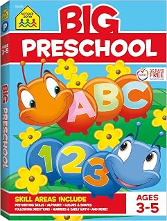 School Zone Big Preschool Workbook: 320 Pages, Toddler, Pre-K, ABCs, Alphabet, Basic Phonics, Writing Skills, Early Math & Numbers, Colors & Shapes, Matching, Follow Directions, Ages 3-5